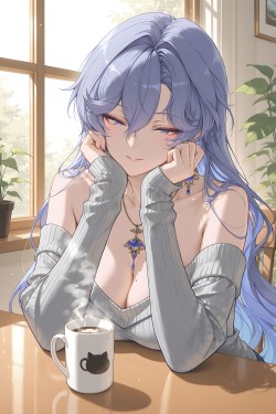 午后暖阳 鸣潮女团下午茶 ai绘画手机游戏壁纸 二次元