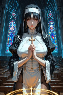 修女 动漫 艺术 二次元ai绘画