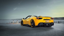法拉利488蜘蛛黄色跑车桌面壁纸