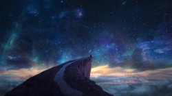 星空 山顶 一个人 唯美意境风景桌面壁纸