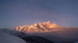 星空 雪山风景壁纸