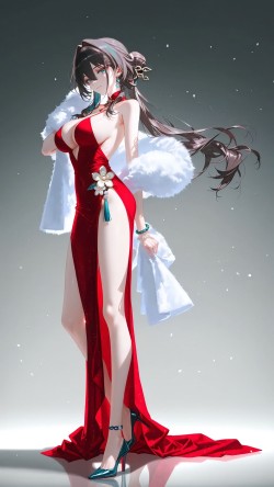 【崩坏星穹铁道】阮梅 红色旗袍礼服 美翻了