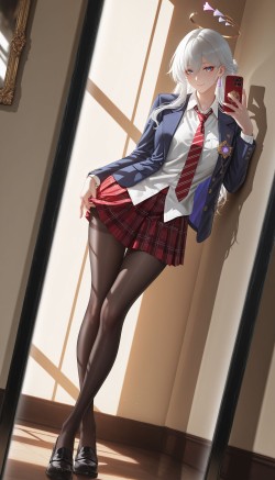 百变知更鸟小姐 二次元游戏崩坏星穹铁道 JK少女感 大长腿丝袜黑丝