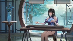 永劫无间殷紫萍 横版电脑桌面壁纸 旗袍皮肤