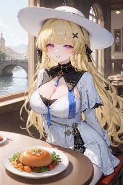 二次元美图 【鸣潮 菲比】女孩与美食 餐厅 可爱