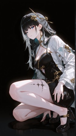 二次元鸣潮手游 人物角色高清壁纸 ai绘画高清分辨率