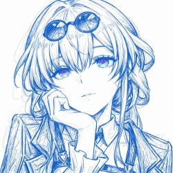 星穹铁道头像 花火 知更鸟 银狼 线稿