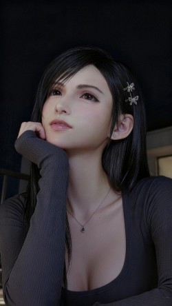 克劳德视角的蒂法 最终幻想7重制版 真人版蒂法高清壁纸 打破次元壁