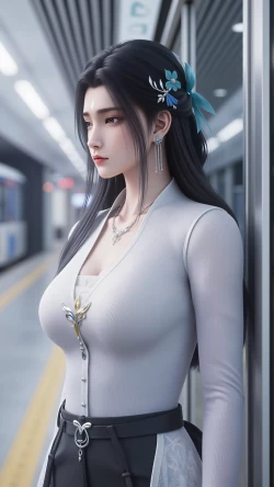 诛仙 陆雪琪现代超清壁纸 国漫女神壁纸 御姐 地铁