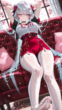 【鸣潮 今汐】沙发 丝袜 游戏少女角色 超清图片壁纸