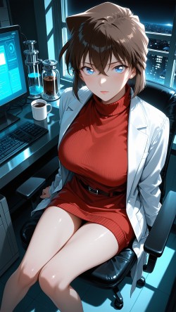 冰山美人雪莉 反差美学 4k高清壁纸 宫野志保 灰原哀 名侦探柯南 同人 ai绘画