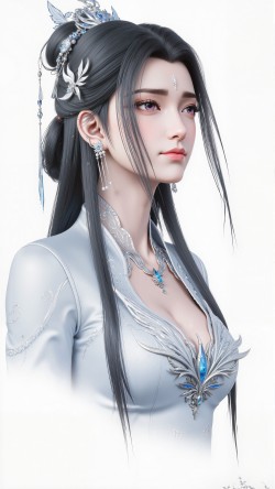 诛仙3 陆雪琪白底素描风格。国漫女神美女壁纸图片