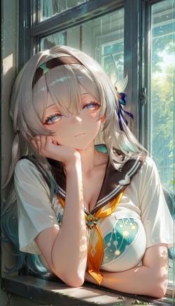 忧郁版流萤 崩坏星穹铁道 二次元游戏女孩 手机壁纸收藏