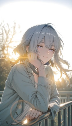 起风了，温暖的朝阳又一次在天边升起。鸣潮二次元唯美手机壁纸