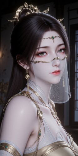 动漫动画国漫《诛仙》金瓶儿，超高清颜值脸部特写，古风美感