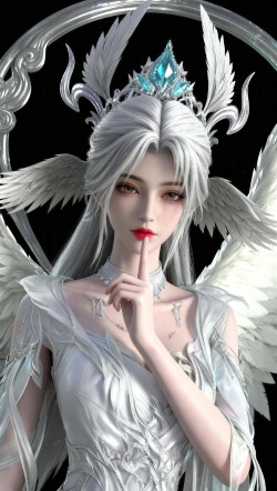 动漫国漫《完美世界》葬域神女 黑色背景版 手机壁纸