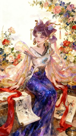 王者荣耀英雄国风水彩动漫图，美翻啦古风图片