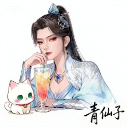 青仙子手机头像 漫画风格 国漫女神 不屑眼神