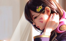 高清好看的可爱守望先锋游戏女人物的侧脸电脑壁纸