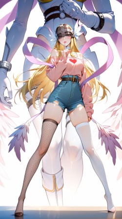 dy@大fu猫 数码宝贝御姐系列 天女兽 花仙兽 妖女兽 风神兽 同人 二创 二次元 大长腿