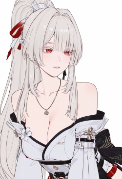 绯雪 鸣潮自星海尽处回响 二次元美图 手机壁纸 浅色白色背景