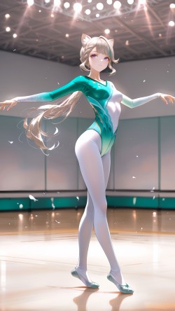 芭蕾少女 AI绘画 游戏原神 二次元少女 体操