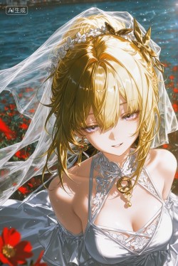 绝区零二次元游戏美女壁纸美图 婚纱花海花嫁