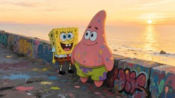 海绵宝宝 涂鸦 海边 桌面壁纸