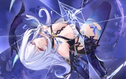 连衣裙 原神 灰发 长发 紫色眼睛