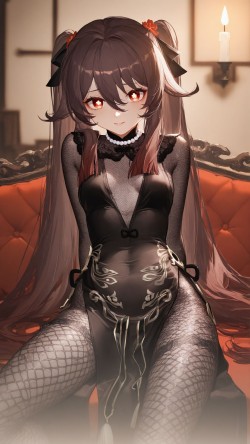 原神胡桃 人物角色解析 二次元女孩渔网袜