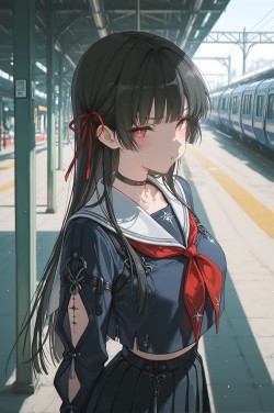 鸣潮千咲ai绘画绘图，二次元舒适美感手机壁纸锁屏桌面图片