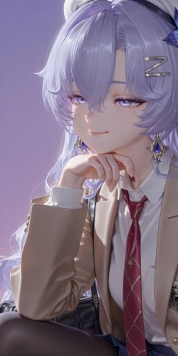 紫色更有韵味 鸣潮 坎特蕾拉 调皮女仆装壁纸图片