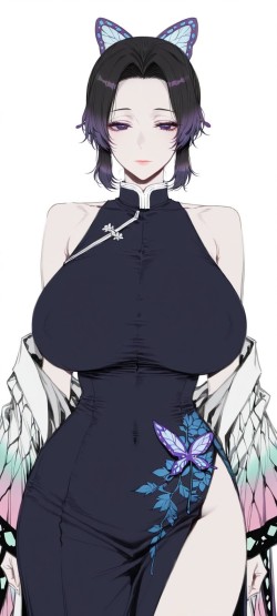 热门动漫 蝴蝶忍 鬼灭之刃 旗袍唯美
