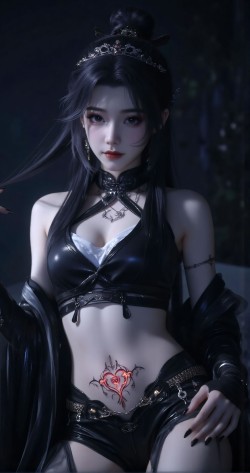 动漫国漫女神美女御姐云霄仙子，暗黑系福利版