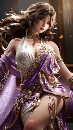 逆战《时溯王座》角色 紫霞唯美异域风 竖屏手机壁纸 游戏女角色