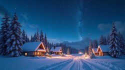 2025新年雪景蛇年大吉桌面壁纸