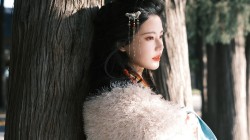 美女民族风 树林 电脑壁纸