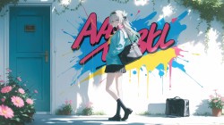 流萤 街头涂鸦风桌面壁纸