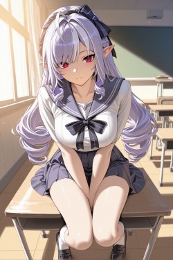 绝区零学姐薇薇安 手机壁纸 青春校园教室 裙子