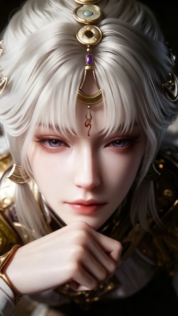 2K超高清壁纸 甘璇 永劫无间游戏美女 CG动画还原 建模颜值很高 脸部特写