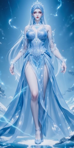 酷飒的冰天雪帝雪女，国漫女神壁纸，斗罗大陆绝世唐门