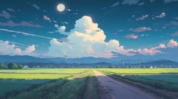 寂静时光乡村小路风景壁纸