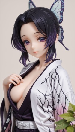 蝴蝶忍 鬼灭之刃 ai绘画手办壁纸