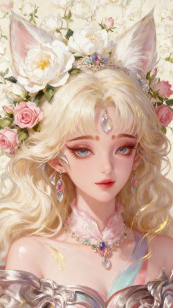 王者荣耀英雄梦幻花墙宝石，妲己 朵莉亚真的太美了吧，AI古风唯美精致