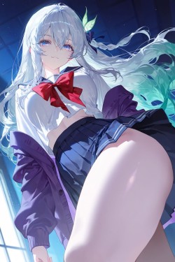 流萤jk 崩坏星穹铁道壁纸 二次元游戏美女图片 肉肉腿美腿