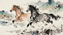 2026马到成功两匹骏马 马年水墨画桌面壁纸 截图素材、动态素材、静态素材