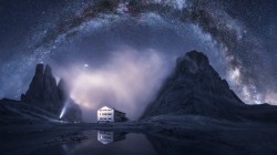 星空风景 岩石 高清摄影壁纸