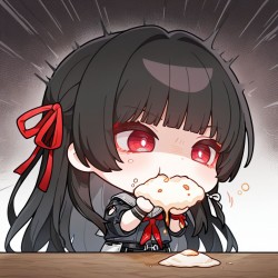 鸣潮千咲Q版头像 可爱表情包 贪吃鬼