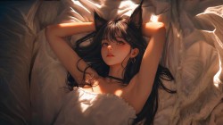 猫耳女孩 光影背景 桌面壁纸