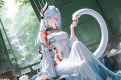 白蛇主题 鬼灭之刃 原神 申鹤 八重神子